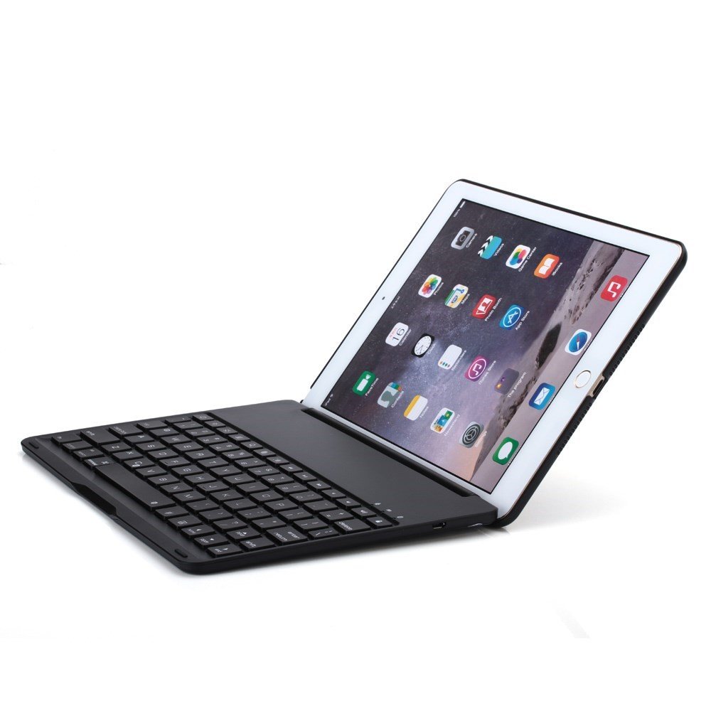 Souvenir Min fout Javu - iPad Air 2 Toetsenbord Hoes - Bluetooth Keyboard Cover Shell  Aluminium Zwart | Shop4tablethoes