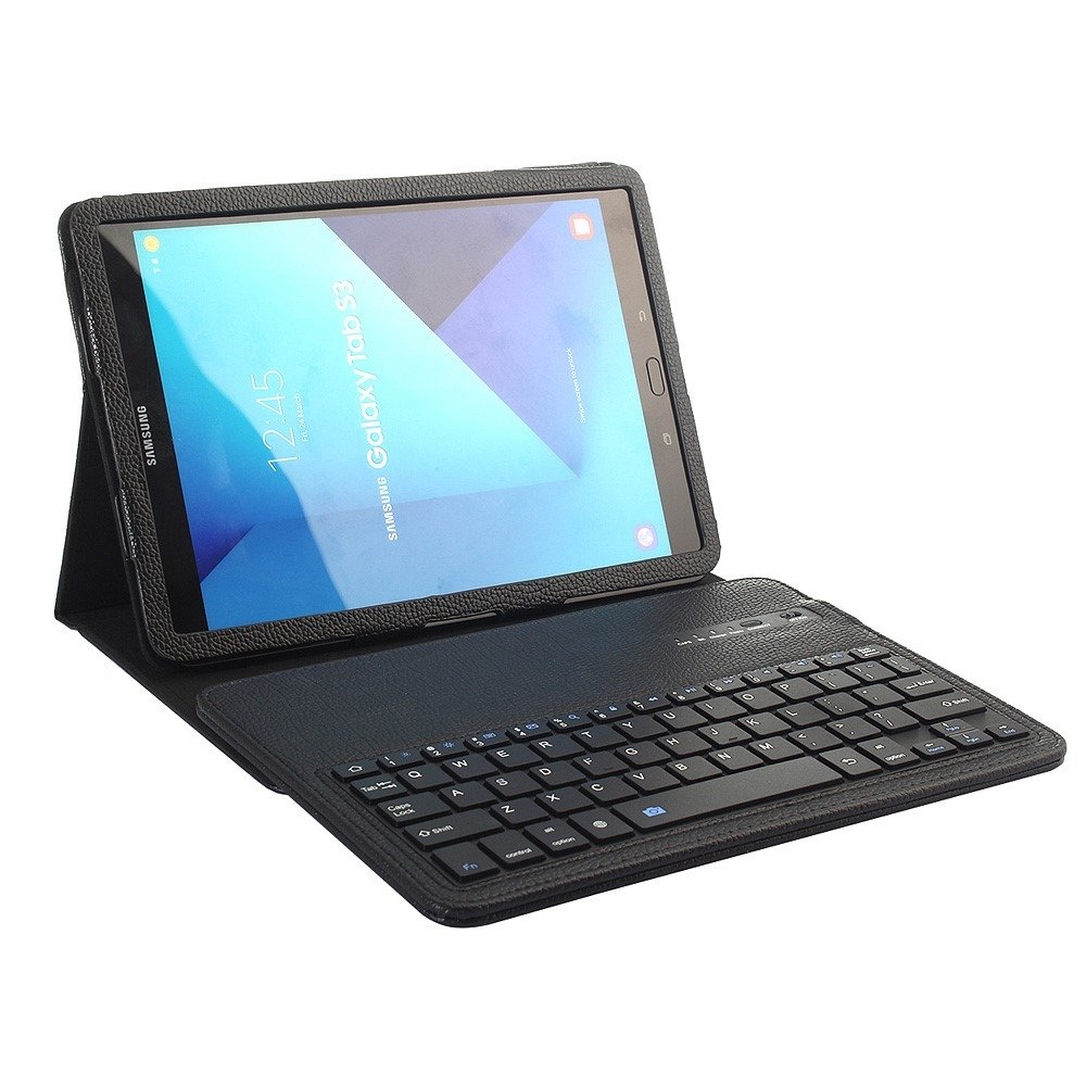 Besmettelijk Typisch beeld Shop4 - Samsung Galaxy Tab S3 9.7 Toetsenbord Hoes - Bluetooth Keyboard  Cover Lychee Zwart | Shop4tablethoes